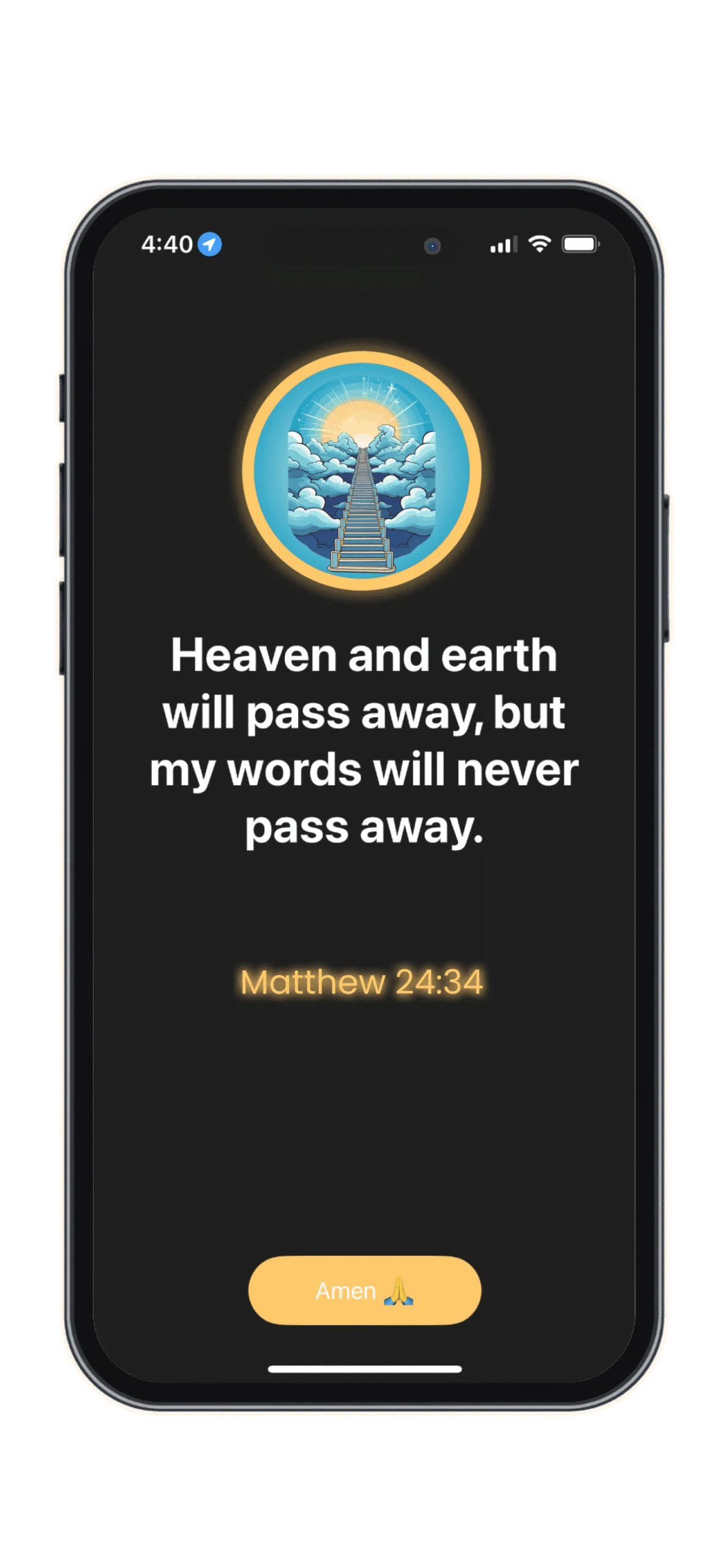Phone with Holy Focus app